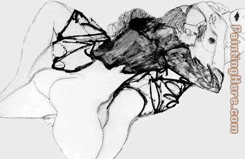 Couple painting - Egon Schiele Couple art painting